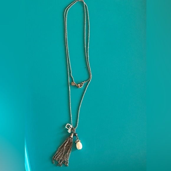 Banana Republic Sparkling Silver Necklace with Tassels - Picture 4 of 10